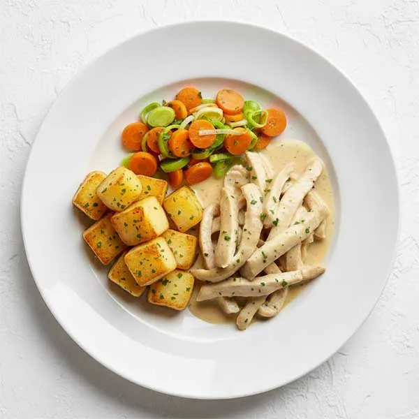 Rustic Chicken Soubise With Potato, Carrot & Leek Mix
